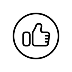 Thumb up vector line icon . Editable Stroke