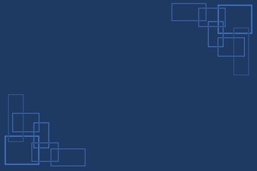 Dark blue background with multiple square borders in the corners.