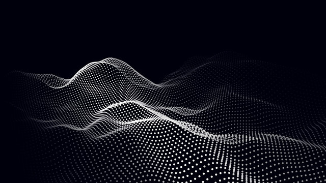 Abstract digital wave of particles. Futuristic point wave. Technology background vector. Vector illustration