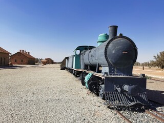 Fototapeta na wymiar old steam train Mada'in Salih