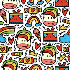 unicorn pattern designs illustration, for clothing, wallpapers, backgrounds, posters, books, banners and more