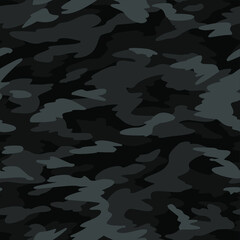 Texture camouflage hand drawn seamless pattern. Abstract modern camo military background. Fabric textile and vinyl wrap endless print template. Vector illustration.