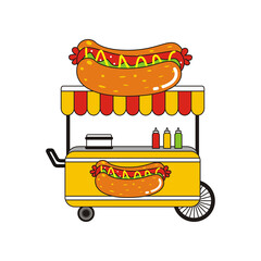 hot dog street food logo vector illustration - best for your business mascot brand 
