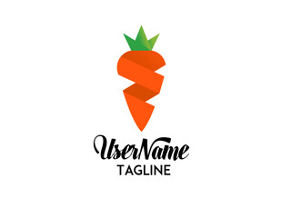 Vector Carrot Logo with leaf 