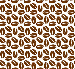 Coffee Beans seamless Pattern. Cute vector background.