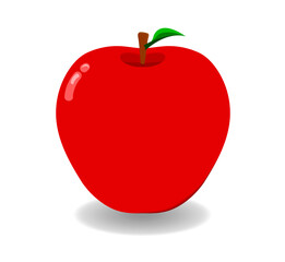 A single red apple on a white background. It is a fruit that contains healthy nutrients and vitamins. vector design