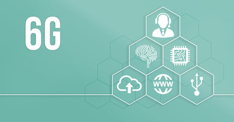 Internet, business, Technology and network concept. The concept of 6G network, high-speed mobile Internet, new generation networks.