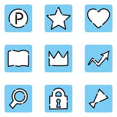 アイコンセット03（青色・ショッピングなどで使えそうなシンプルでかわいいアイコンセット）