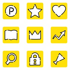 アイコンセット03（黄色・ショッピングなどで使えそうなシンプルでかわいいアイコンセット）
