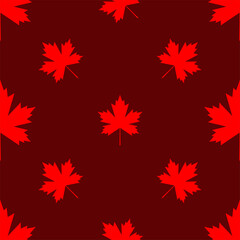 Maple Leaf Icon Seamless Pattern