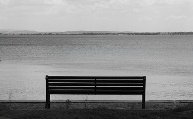 bench on the shore