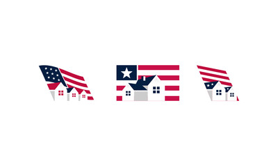 American real estate logo vector image