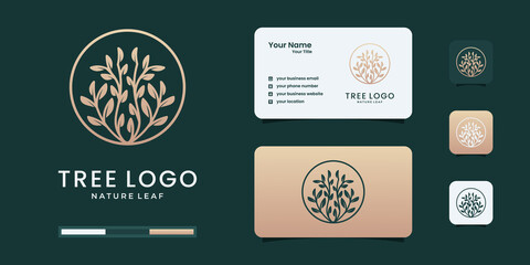 Fototapeta premium elegant beauty leaf flower logo design inspiration