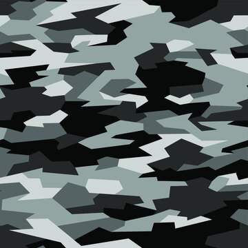 Camouflage seamless pattern. Abstract geometric military and hunting camo texture background. Vector illustration.