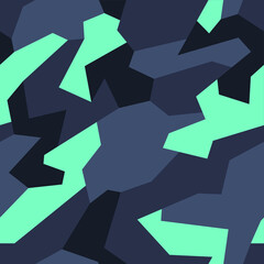 Camouflage geometric seamless pattern. Abstract military endless texture for fabric and fashion print. Vector background.