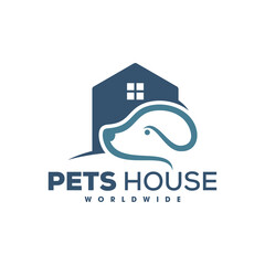 Dog Care shop Monoline Logo, Dog Care love logo love