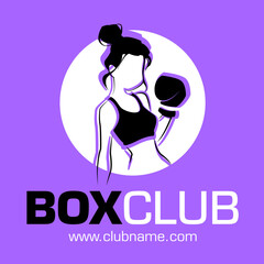 Logo club box féminin salle sport entrainement femme