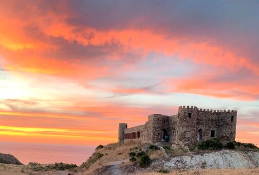 castle in the sunset