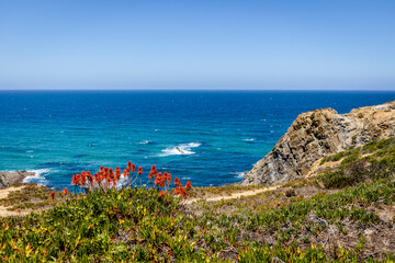 Beautiful landscape and seascape in Vicentina Coast Natural Park, Alentejo, Portugal