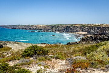Beautiful landscape and seascape in Vicentina Coast Natural Park, Alentejo, Portugal