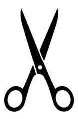 open black isolated cutting scissors silhouette icon