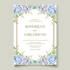 Elegant floral template wedding card