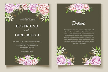 Elegant floral template wedding card