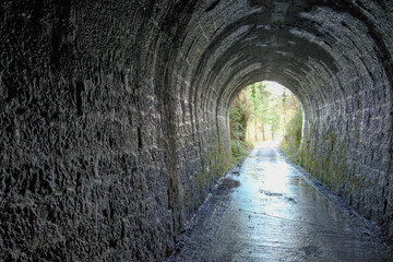 Fototapeta na wymiar Old mining tunnel of Mount Alén in Sopuerta Bizkaia