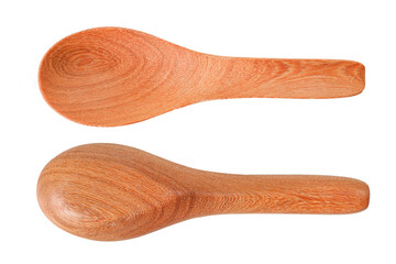 Wooden Spoon Isolate White Background 