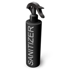 Vector black sanitizer spray dispenser