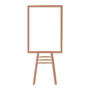easel  isolated on white background. Vector flat illustration. A piece of interior. The object can be used for the design of an apartment, office, premises. Artist's tool. Creativity and drawing.