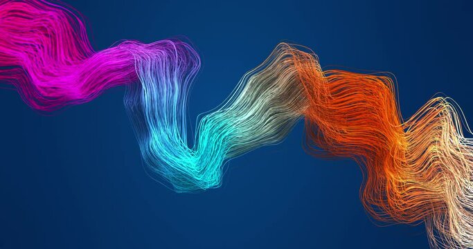 Abstract Colorful 3D Shape Slowly Moving And Rotating. Perfect Loop. Creative Technology Related Abstract 4K Background Animation. 