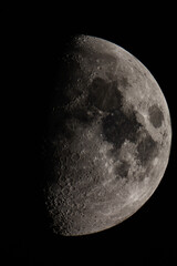 closeup of moon from telescope