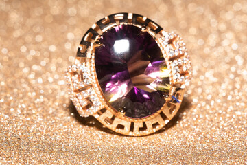 Rose gold ring with ametrine