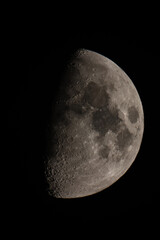 closeup of moon from telescope