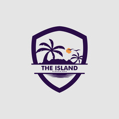 Naklejka premium island logo design vector template Premium Vector
