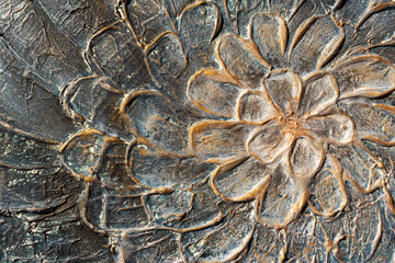 closeup agave cactus, abstract natural pattern background and textures, dark blue toned