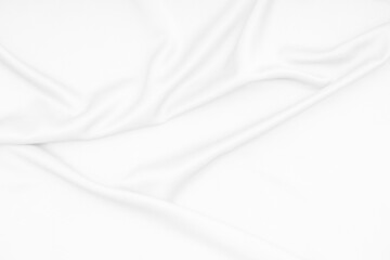 White fabric, cloth soft waves texture background.