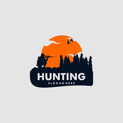 Hunting mountain logo design template