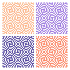 Set of 4 colorful patterns with circles