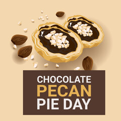 chocolate pecan pie day vector image