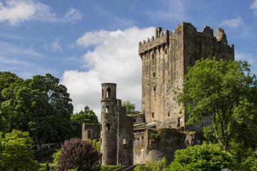 Fototapeta na wymiar Burg in Irland blauer Himmel Architektur Grün