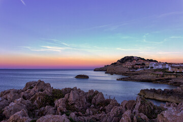 Mallorca Strand Sonnenuntergang Küste Sommer Sonne Hdr Felsen Meer