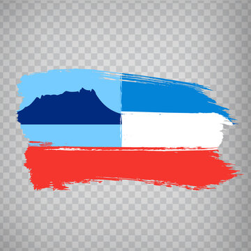 Flag Sabah  brush strokes. Flag  State Sabah  of  Malaysia on transparent background for your web site design, app, UI. Malaysia. EPS10.