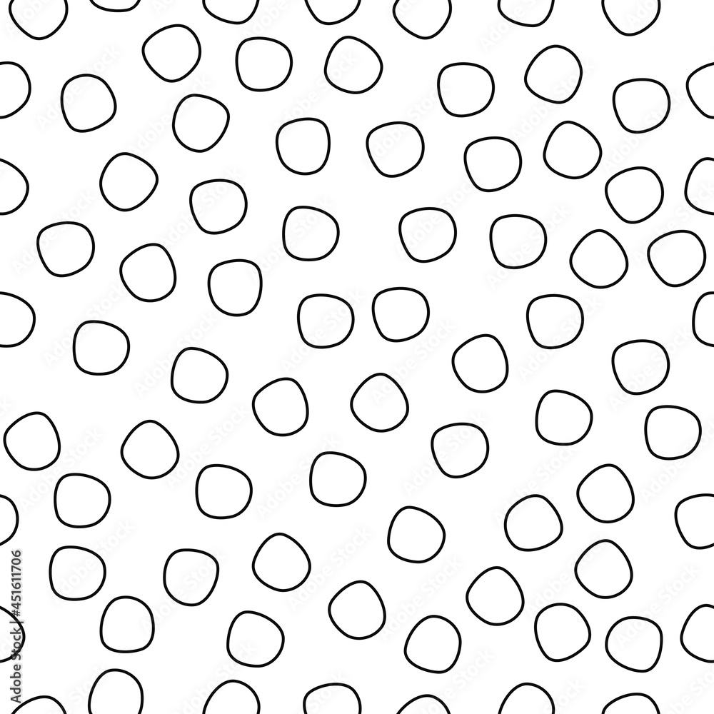 Poster Simple black rings. Vector repeated shapes pattern.