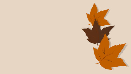 Naklejka na ściany i meble Set of dried brown leaves, characteristic of the time. AUTUMN AESTHETIC IMAGE. Typical fall season atmosphere. Digital ILLUSTRATION art ideas. Isolated element, cool style wallpaper. Foliage looks dry