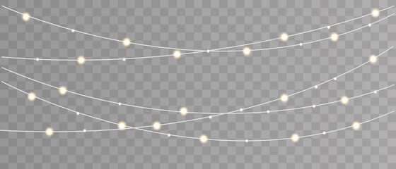 Realistic Christmas garland on a transparent background. Vector © la vector