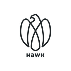 Eagle or Hawk line art logo vector.