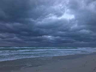 summer sea in the background of clouds