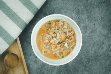 Spicy crab roe chili sauce, nice healthy meal.